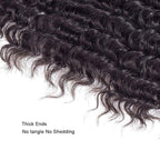 28 30 32 Inch Bundles Human Hair Natural Black Deep Wave Bundles Niegmeag Unprocessed Virgin Soft and Silky Remy Hair Extensions Double Weft Color 1B Deep Wave Bundle