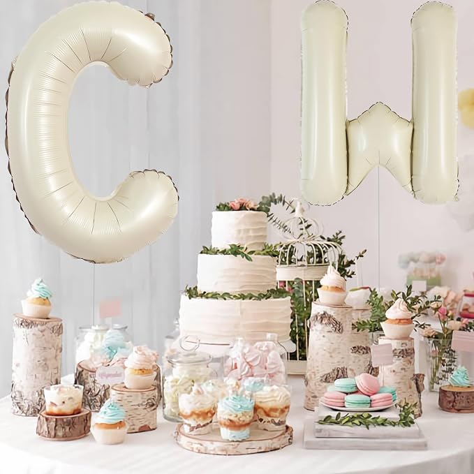 TONIFUL 40 Inch Large Cream White Letter C Balloons Giant Alphabet Letter - Image 4