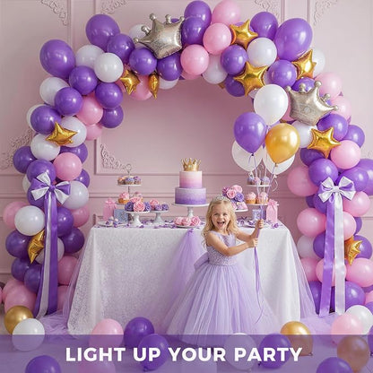 LovesTown 110PCS Purple Latex Balloons 12 Inch Dark Purple Helium Round Balloons - Image 3