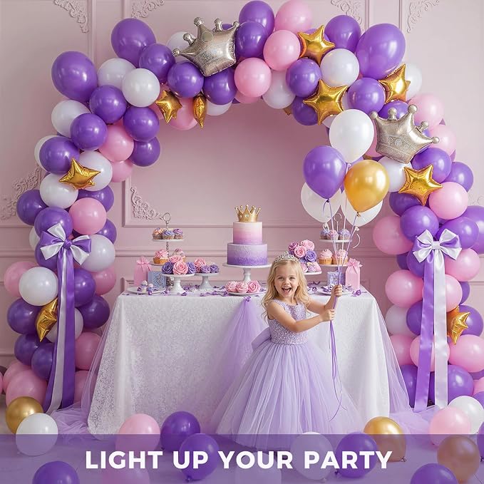 LOVESTOWN 110 PCS Purple Balloons, 12 Inch Bright Purple Latex Balloons | - Image 3
