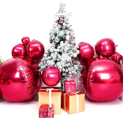 50 Inch Giant Burgundy Red Round Foil Balloons - Image 6