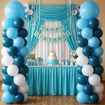 Jenaai 2 Sets 163 Pcs Turquoise Teal Balloons Column Stand Kit Teal Balloons - Image 8
