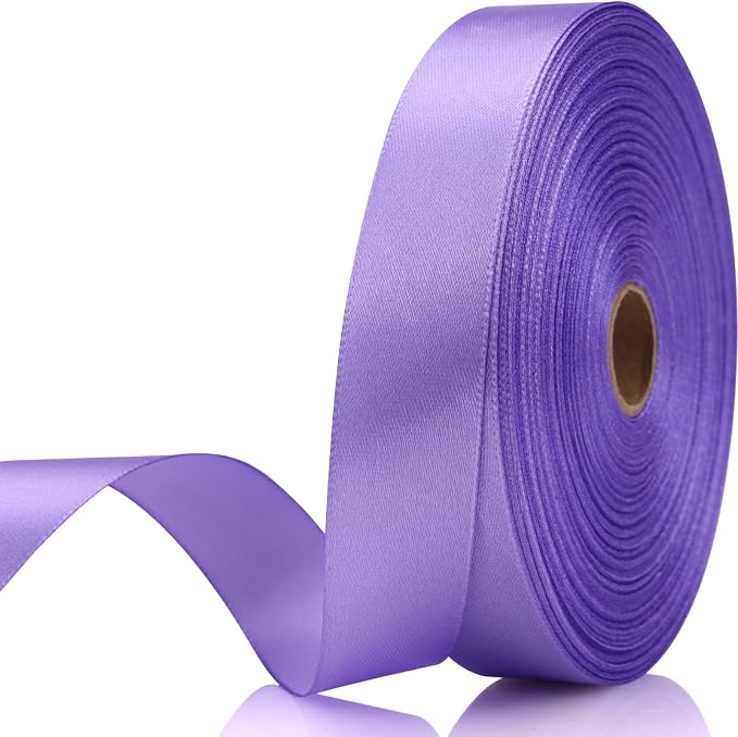 7/8 Inch 60 Yards Light Purple Satin Craft Ribbon-Single Face Polyester Ribbon by Unknown