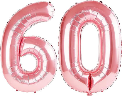 40 Inch Number 60 Balloons for 60th Birthday Party Decorations, 0-100 Jewelry by FOBELEC