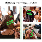 Ondder 14 Pcs Light Green Large Alligator Hair Clips for Hair Styling Sectioning, Professional Strong Hold for Barber Hair Coloring Cutting, Accessories for Women Men Girls Teens