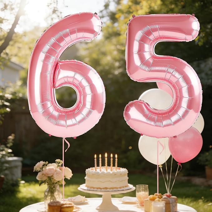 40 Inch Number 65 Balloons for 65th Birthday Party Decorations, 0-100 Jewelry - Image 3