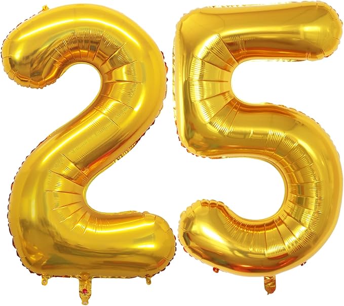 Number 25 Balloons for 25th Birthday Party Decorations, 42 Inch Jumbo Foil by GOER