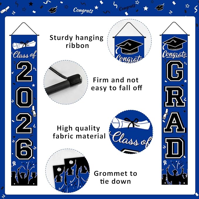 Graduation Decorations 2026 Porch Banner, Graduation Banner Class of 2026 - Image 2
