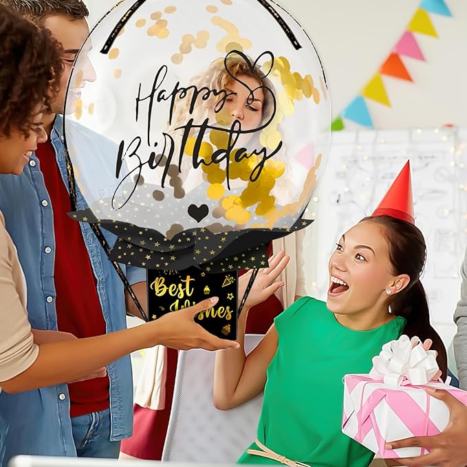 UQM Birthday Money Box for Cash Gift Pull, Funny Pull Money Balloon Box | Happy - Image 4
