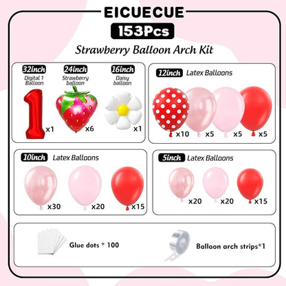 Strawberry Balloons Garland Arch Kit -Berry First Birthday Party Decorations - Image 2