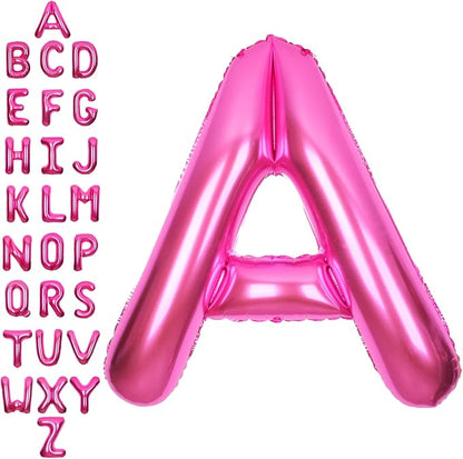 SUWEN 40 Inch Hot Pink Large A Letter Balloons Big Foil Helium Letter A-Z | by SUWEN