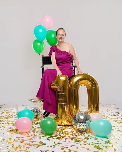 40 Inch Gold Number 5 Balloon Birthday Party Decorations - Image 4
