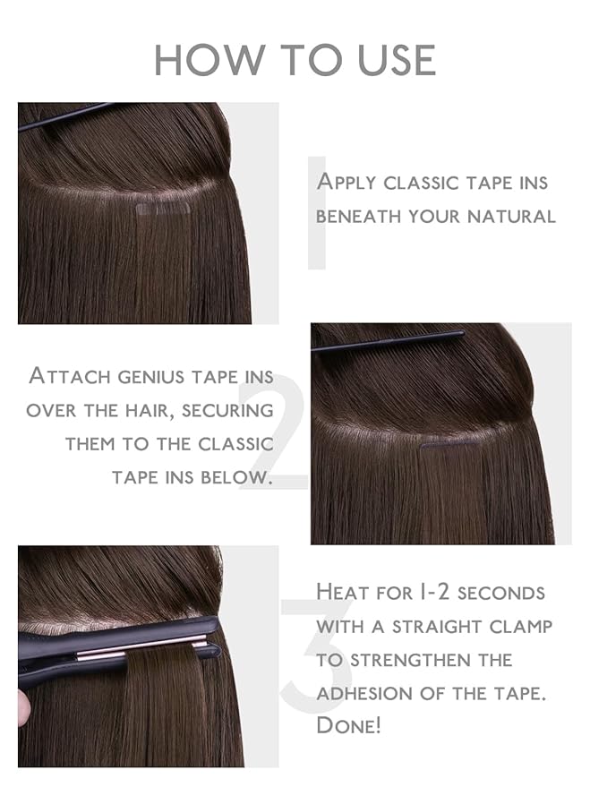 WENNALIFE Fuller Tape in Hair Extensions Human Hair, 18 inch 20pcs 80g Dark Brown Remy Hair Straight Tape in Extensions Thicker Skin Weft Tape Ins Extensiones De Cabello Humano