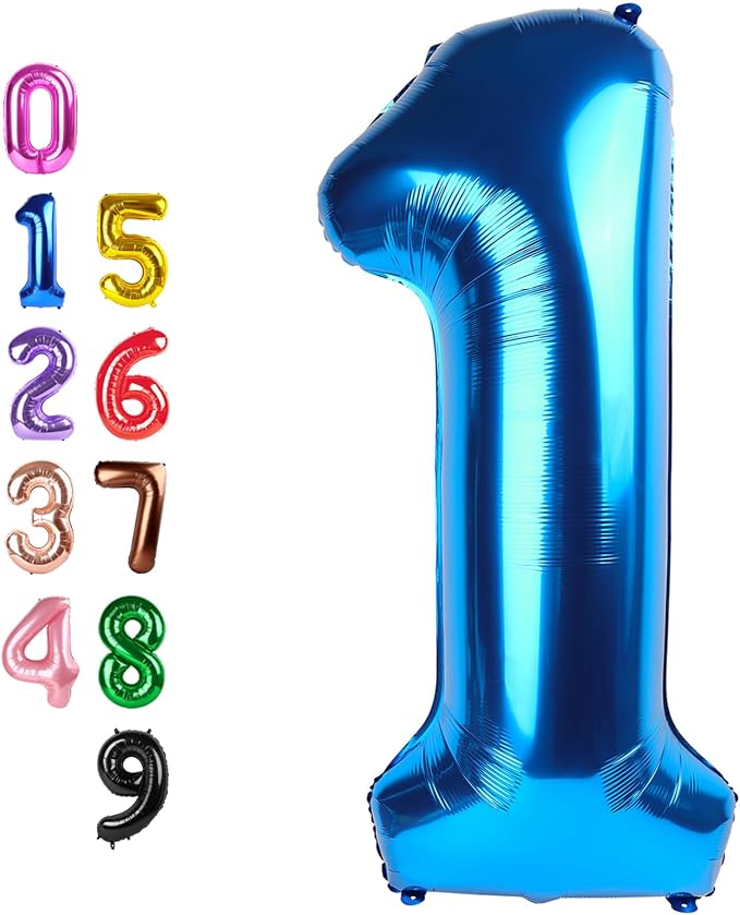 Number Balloons Dark Blue 1 Balloon 40 inch by Enyeopd