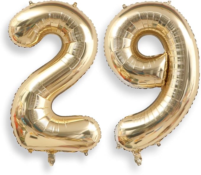 AULE 40 Inch Light Gold 29 Balloon Number Foil 0-9 Birthday Big Numbers | by AULE