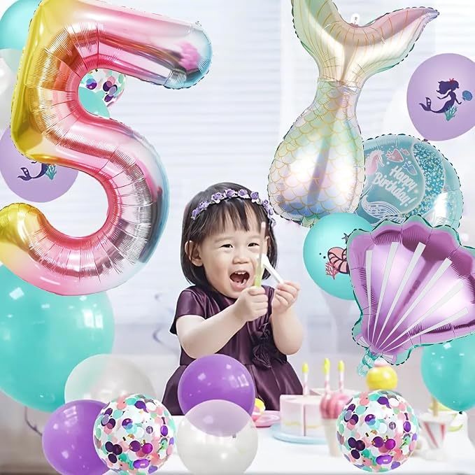 Mermaid Birthday Decorations Mermaid Balloons - Image 3