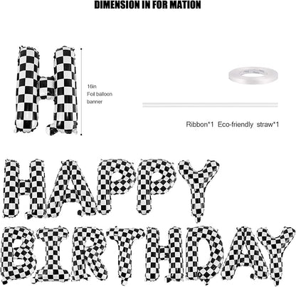 CANREVEL Happy Birthday Banner Decorations + Sign Balloons, - Image 2