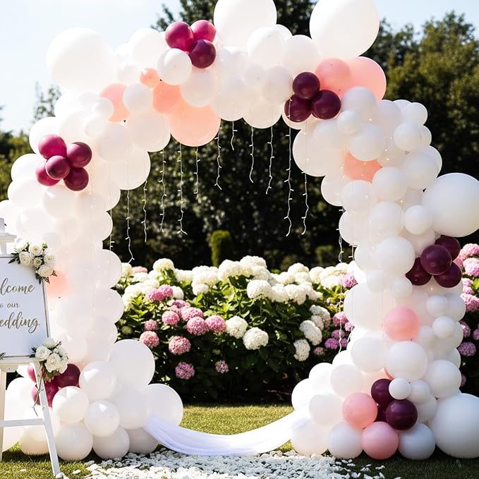 RUBFAC White Balloons Different Sizes Bridal Shower Balloons Arch 154pcs | - Image 6
