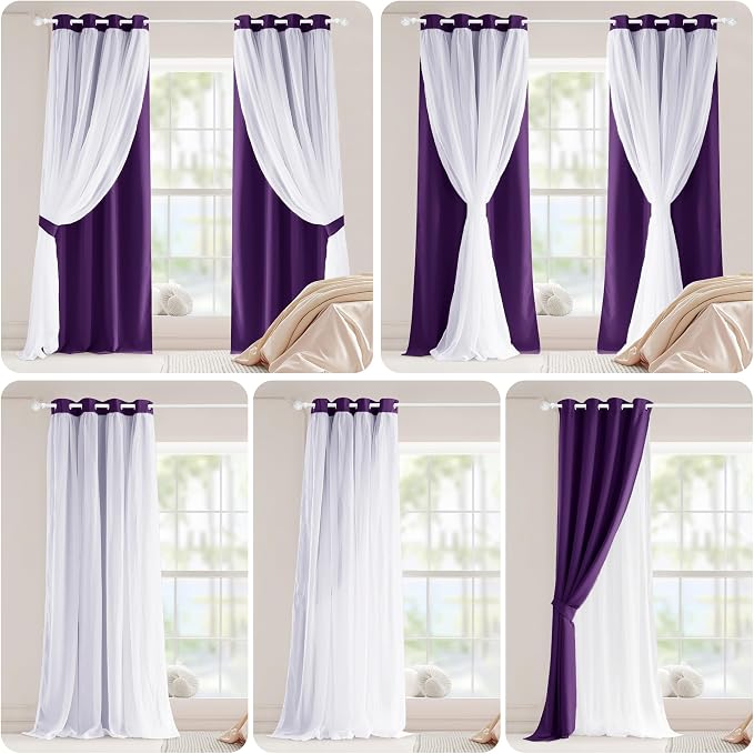 PONY DANCE Bedroom Curtains Purple, Royal Purple | Mix & Match Room Darkening - Image 7