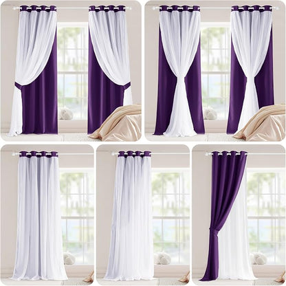 PONY DANCE Bedroom Curtains Purple, Royal Purple | Mix & Match Room Darkening - Image 7