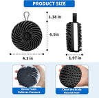 Larger Silicone Body Scrubber&Scalp Massager Hair Growth (Black)