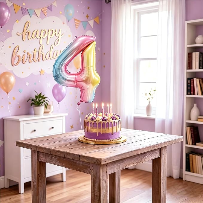 Rainbow Number Balloons Birthday Balloons - Image 7