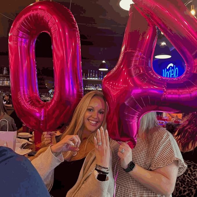 9 Balloon - Hot Pink Birthday Number Balloons, 40 Inch Party Decorations | Hot - Image 8