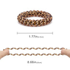 Leopard Spiral Hair Ties (6 Pcs) - Coil Ponytail Holders for Thick and All Hair Types, No Crease Phone Cord Design