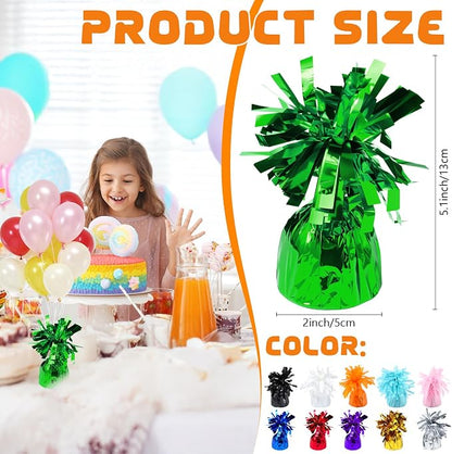 8 Pcs Green Metallic Balloon Weights Holder Anchors Balloon Holder Weights - Image 2