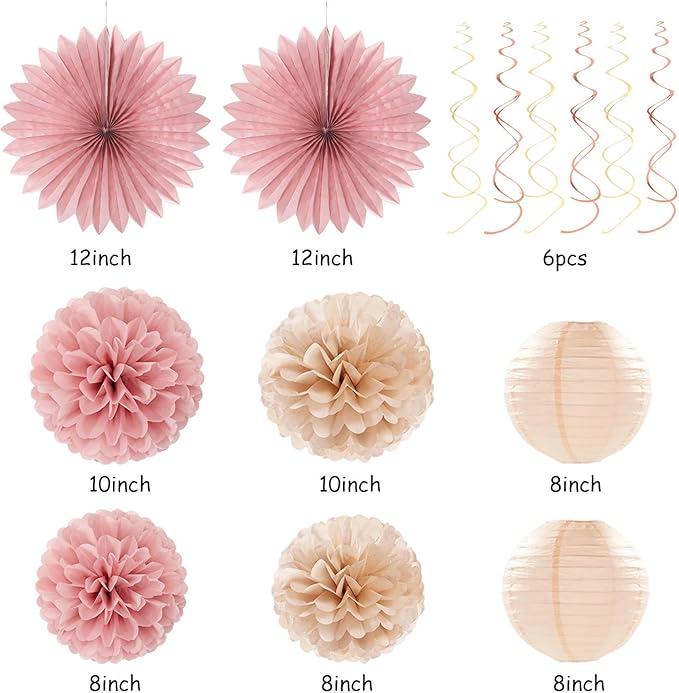 Blush-Pink Rose-Gold Fall Baby-Shower Party-Decorations - Image 3