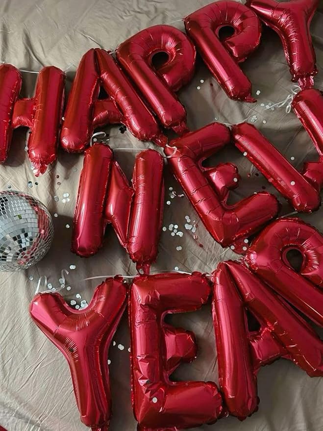 52 Pcs 16 Inch Red Letter Foil Balloons, 2 Sets of A-Z, Mylar Metallic Balloons - Image 8