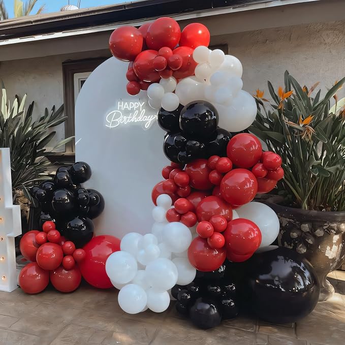 135pcs Red Balloon Arch Kit Different Sizes of 18 12 10 5 Inch Red Party - Image 4
