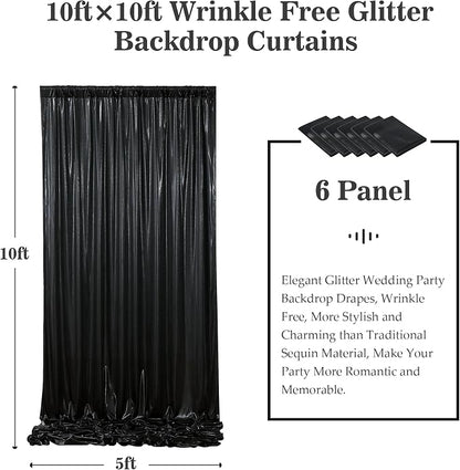 Outpain Thick 30 ft x 10 ft Black Sequin Backdrop Curtain - Image 6