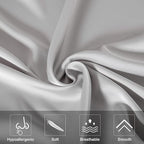 Mulberry Silk Pillowcase for Hair and Skin,Cooling Silk Pillow Case with Hidden Zipper,Allergen Proof Dual Sides Soft Breathable Smooth Silk Pillow Cover for Women (Light Gray, Toddler)