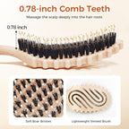 Curly Hair Brush, Curl Defining Brush with Soft Boar Bristles for Combing, Shaping, and Styling Curly Hair Suitable for All Women and Men with Wet & Dry Hair(Wheat)