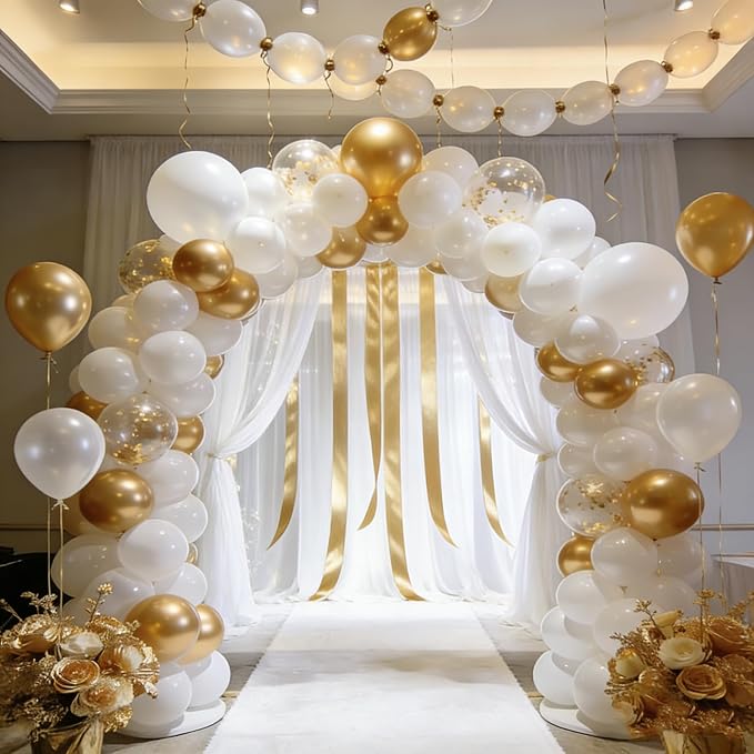 White and Gold Balloons Arch Kit, Engagements, Bridal Shower, Anniversary - Image 7