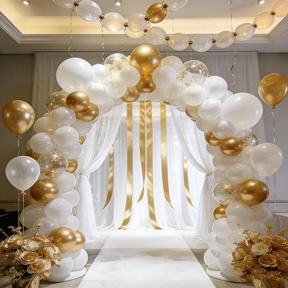 White and Gold Balloons Arch Kit, Engagements, Bridal Shower, Anniversary - Image 7