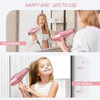 Ionic Hair Dryer,2400W Negative Ion Low Noise Hair Dryer Professional Fast Drying Hair Dryers with 2 Speeds, 3 Heat Settings, Cooling Button,with Diffuser for Curly and Straight Hair（Sakura Pink）