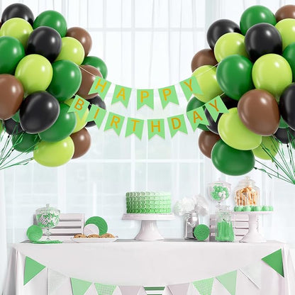 60pcs Green and Brown Balloons 12inch - Image 7