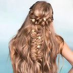 Unicra Gold Hair Pins Star Hair Clips Bridal Hair Piece Wedding Hair Accessories for Women and Girls Pack of 5 (Gold)