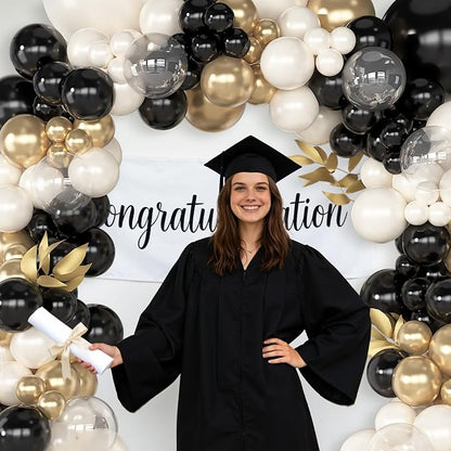 Amandir 173Pcs Black Pearl White Gold Balloons Arch Garland Kit | Pearl White - Image 6