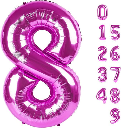 8 Balloon Number 40 Inch Rose Purple Balloons by Mluchee