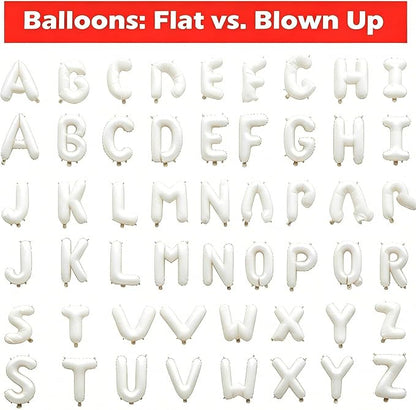 98 Pcs White Letter Balloons, Custom 3 Set A-Z Set - Image 4