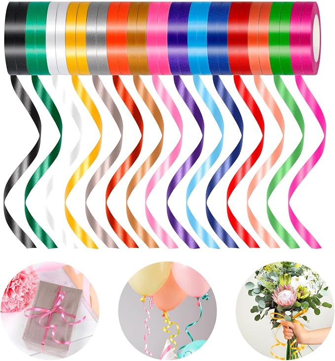 30 Rolls Curling Ribbons, 15 Colors Balloon Ribbon Gift Wrapping Ribbons by YOTHORN