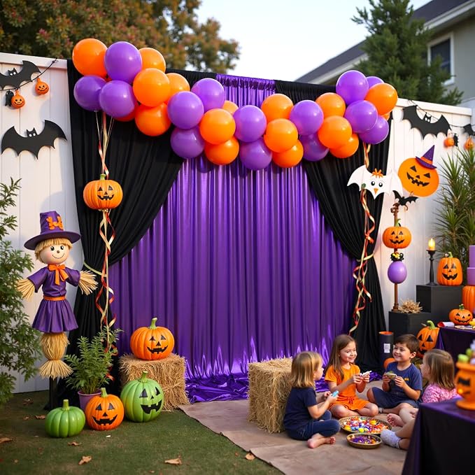 gogoparti 20x10FT Purple Sequin Backdrop Curtain - Image 7