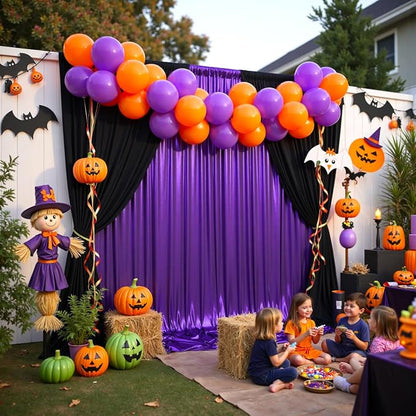 gogoparti 10x10FT Purple Sequin Backdrop Curtain - Image 7