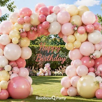 RainbowQ 165 Pcs Pink and Yellow Balloons Arch Kit Different Sizes Garland | - Image 6