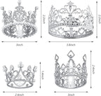 Ferraycle 4 Pieces Silver Crown Cake Topper Birthday Mini Flower Bouquet Crown Cupcake Toppers Crystal Pearl Tiara Wedding Cake Top Hair Ornament for Doll Flower Arrangements Wedding