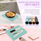 Oversize Silicone Heat Resistant Mat, Heat Mat with Velcro for Curling Iron, Travel Cover Cushion for Curling Irons, Hair Bands and Styling Tools(15.7" X 11.8") (Pink)