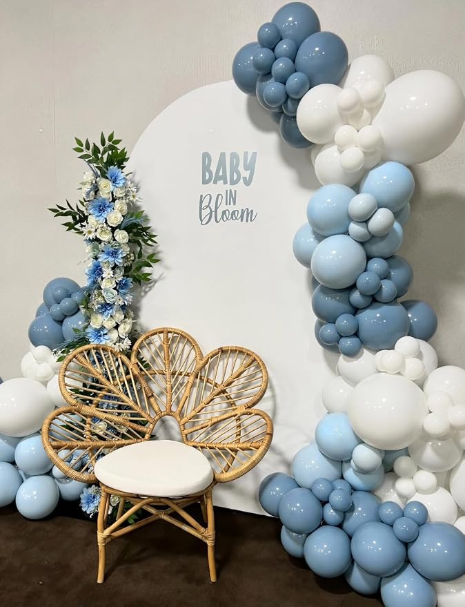Dusty Blue Balloon Arch Kit, Baby Shower Decorations - Image 6